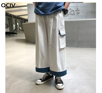 Vyrai Harajuku Haremo Kelnės Vasarą Vyras Streetwear Prarasti Krovinių Kelnės Vyrų Kratinys Medvilnės Atsitiktinis Poilsiu Kelnės