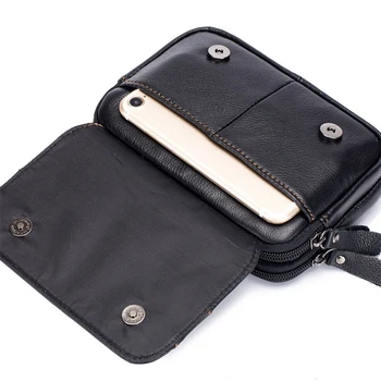 Vyrų odos juosmens krepšys 5.5 colių mobilųjį telefoną, kišenes, natūralios odos vyriška piniginė vyrams dėvėti diržo maišelis vyrų rankinėje cigarečių dėžės