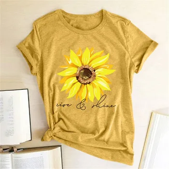 WEPBEL Vasaros Mados Trumpas Rankovėmis su O-Kaklo Laisvi marškinėliai Topai Moterų Atsitiktinis Gėlių Spausdinti marškinėliai