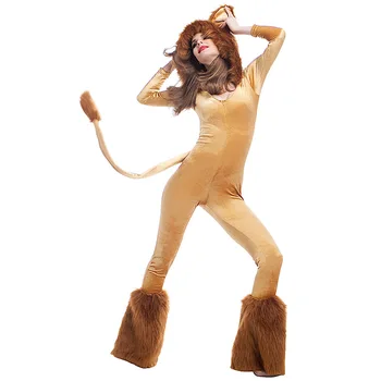 Wizard of Oz Bailiai Liūtas Kostiumas Suaugusių Moterų Halloween Carnival Maskuotis Šalis Gyvūnų Liūtas Cosplay Etape Vienodą