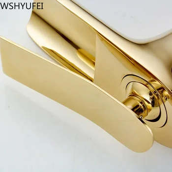 WSHYUFEI naujos aparatūros vario prabanga aukso vonios maišytuvas baseino šiuolaikinės paprastas karštas ir šaltas krioklys, maišytuvas,