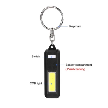 XANES Nešiojamas Mini COB LED Keychain Kempingas Darbą Šviesos Kišeninis Žibintuvėlis Lauke, išvykos Pėsčiomis, Žvejyba