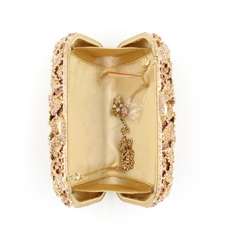 XIYUAN PREKĖS aukso Deimantų Kristalų Sankabos Vakarą Maišus Vestuves Pokylių Moterų Rankinės, Vestuvių Cirkonio Bling Karalienė krepšiai