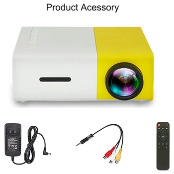YG300 USB HDMI Suderinamus Medijos Garso Projektorius, Nešiojamas Projektorius 320 x 240 Pikselių 1080P Vaizdo Ekranas 80inch Ekranas Led