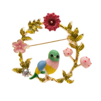 YoungTulip 3 spalvas pasirinkti paukščių formos sages moterims Išskirtinį vainikas formos sagės pin smulkių gyvūnų pin populiarus dovanų šalis