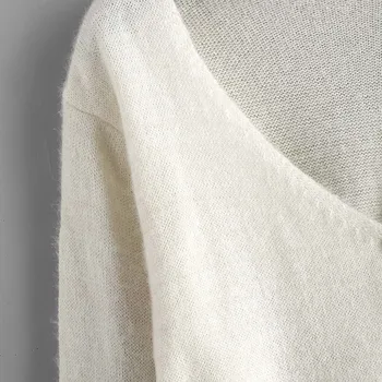 ZAFUL Moterys Patenka Džemperis Cardigan Fuzzy Mygtuką Iki V-Kaklo Sutrumpintas Megztinis ilgomis Rankovėmis Kietas Pasėlių Viršuje Outwear Rudenį 2020 m.