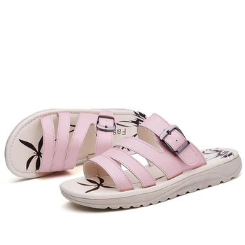 ZDRD Vasarą moterys lauko odos šlepetės platforma moterų batai, sandalai pleištai platforma batai su komforto namų bateliai moterims