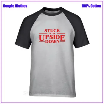 Įstrigo Aukštyn kojom - Svetimas Dalykų Dropshipping Vyrų T marškinėliai vyriški Viršūnes Tees Techno T-Shirt Hombre Medvilnės Drabužiai
