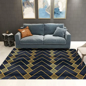 Šiaurės geometrinis modernus minimalistinio kambarį kilimas namuose stačiakampio formos miegamojo lovos kilimėlis gali būti mašina plauti