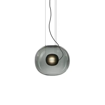 Šiaurės minimalistiniai stiklo rutulį pakabukas šviesos dizaineris minkštos apdailos miegamasis restoranas, baras, kavinė kamuolys drabužių parduotuvė pakabukas lempa