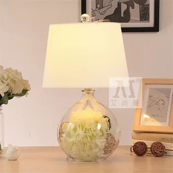 Šiaurės šalių šiuolaikinės minimalistinės kūrybos sausų gėlių stiklo stalo lempa kambarį miegamojo lovos gėlių stalo lempos nemokamas pristatymas