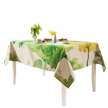Šiaurės šalių žaliųjų augalų medžio staltiesė valgomasis stalas apima storio padažu staltiesė namų virtuvė pobūvių šalies apdaila