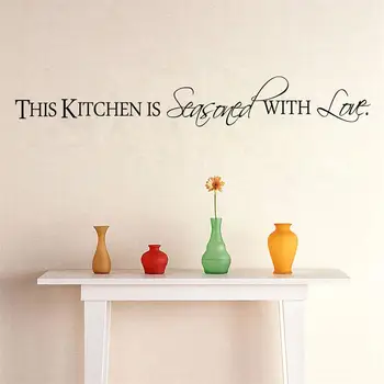 šiltas, Virtuvė Su Meile namų dekoro siena lipdukas virtuvės citata apdaila 
