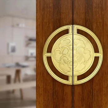 Šiuolaikinės Kinų stiliaus Stumdomų durų rankena Imitacija, žalvario rankenos stalčiaus traukti už vidinės durys, Kabineto Baldai, Aparatūra