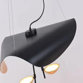 Šiuolaikinės kūrybos LED Pakabukas Šviesos Postmodernaus Valgomasis, Miegamasis Rungtynių Retro Juodojo Aukso Tekstūros Kabo Lempa 90-260V