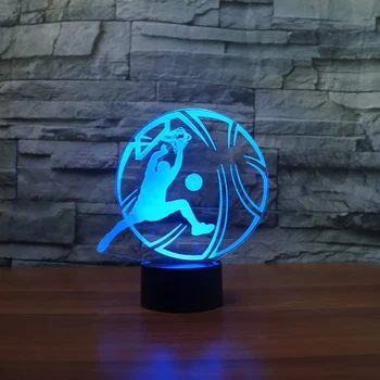 Žaisti Krepšinį Akrilo LED 3D naktinė lempa Usb Lentelės, Stalo Lempos, Miegamojo Lovos Miegoti Apšvietimo Atmosfera lempos