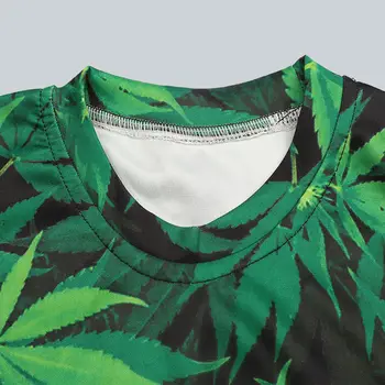 Žaliosios piktžolių lapai 3D Spausdinimo Megztiniai Megztinis Vyrams/Moterims ilgomis Rankovėmis Puloveriai Tracksuit Žalia Viršutiniai drabužiai harajuku Atsitiktinis Viršūnės