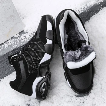 Žiemos Sniego Batai Vyrams Žiemos Batai Pliušas su Kailio Super Šiltas Aukšto Viršų Vaikščioti Sportas Slidinėjimo Sneaker