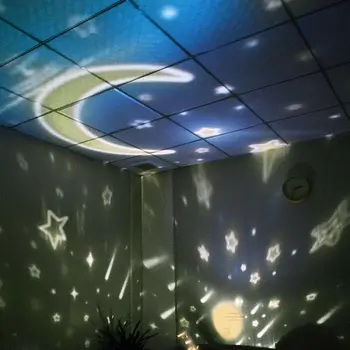 Žvaigždėtas Dangus Moon Star LED Šviesos Projektorius Miegamasis USB Sukasi Naktį Lempa USB Sukasi Naktį Lempos Sukasi Naktį Lempa