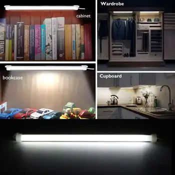 1/2/4 Vnt USB Pagal Kabineto Žibintai Spintos Stalčių Spinta Lempa LED Virtuvės Patalpų Apšvietimas 5W 4000K 1,8 m Nakties Žiburiai