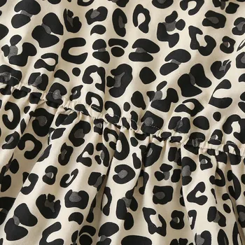 1-6Y bamblys, vaikams, suknelės mergaitėms Ilgas rankovėmis Leopardas Spausdinti Pynimas Kelio Ilgis-Line Suknelės, Drabužiai princesė kostiumas t5
