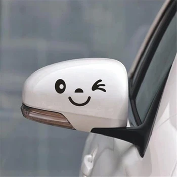 1 Pora Mielas Šypsena lipdukai Veido 3D lipdukas, Decal, Automatinis Automobilio Šoninis Veidrodis L+R galinio vaizdo auto lipdukas
