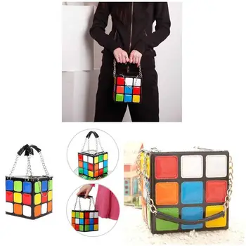 1 Vnt Moterų Magic Cube Rankinėje Tvirtos Anti-dėvėti PU Odos Pečių Krepšiai, Mada Įdomus Laukinių Maišą Pinigų Klavišus Šalis