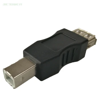 1000pcs USB 2.0 Moteris į B Male Adapter Connector AF su BM Konverteris Nešiojamų Juoda Adapteris, skirtas PC Kompiuteris, Telefonas, Spausdintuvas