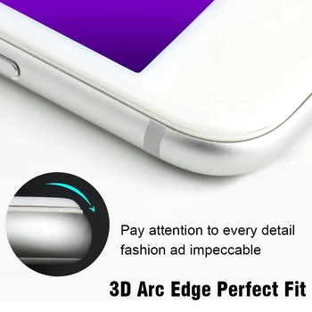 100vnt 3D Kovos su Blue Ray Akis Anglies Pluošto, Grūdinto Stiklo iPhone 12 Mini Pro 11 Max XS XR X 8 7 6 6S Plus SE Screen Protector