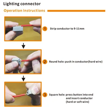 100vnt/daug 224-201 Vieną 1 pin kabelį, laidą jungianti už lempa 0,5 - 2,5mm2 lankstus kabelis jungtys