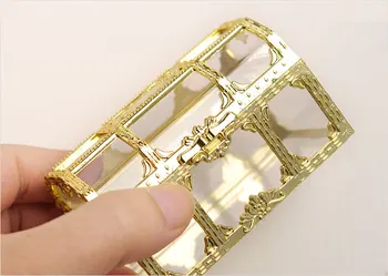 100vnt Saldainių Dėžutė Aukso Sidabriškai Skaidri Dovanų Dėžutes, Plastikiniai Lobių Skrynią Vestuvių Naudai Papuošalų Laikymo