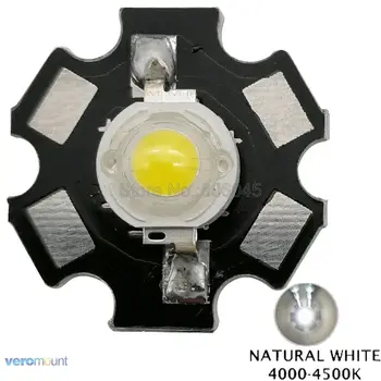 10vnt 3W Neutrali Balta 4000K - 4500k Didelės Galios LED Šviesos Spinduolis Diodų Chip Epileds 42Mil su 20mm Aliuminio PCB