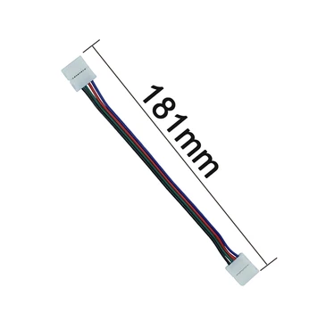 10vnt/daug 10mm 4pin RGB jungtis viela double jack laido prijungimo 5050 RGB led juostelės juostelės Nemokamas Pristatymas