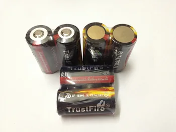 10vnt/daug TrustFire Saugomų 16340 880mAh, 3,7 V Li-ion Baterijos 16340 Ličio Baterija su PCB LED Žibintuvėlis