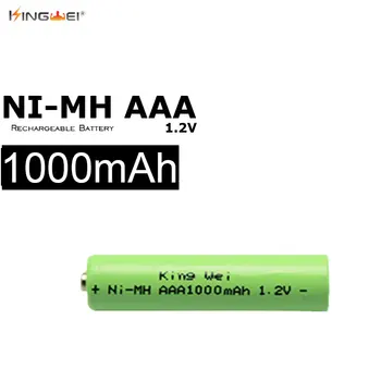 10vnt KingWei Žalia AAA Akumuliatoriai 1.2 v NI-MH Nekilnojamojo Talpa 1000mAh Cell Baterijos