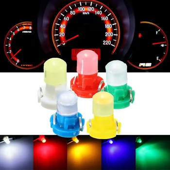 10VNT LED Automobilių Lemputės T 3 Klasteris Gabaritai, Skydelio Balta / Geltona/ Mėlyna / Raudona / Žalia priemonių Skydelio, Klimato Bazės Lempos