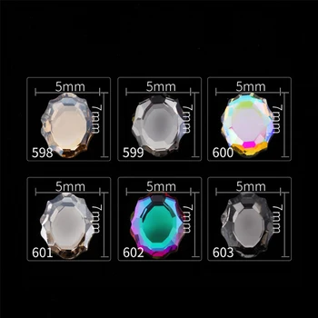 10vnt Žavesio Base 3D Diamond veidrodis Nagų Papuošimai Butas-atgal Blizga Kristalų Papuošalai, Deimantų Dizainas, Manikiūro Reikmenys