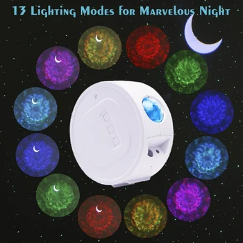 13 Spalvų Vandenyno Bangos, Šviesos, Žvaigždės, Dangaus Projektorius LED Ūkas Debesis Naktį Šviesą 360 Laipsnių Sukimosi Naktį Šviesos Lempos Vaikams