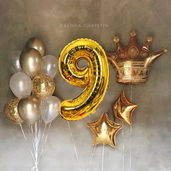 13pcs/daug Laimingas Gimtadienio Balionai su 30inch Aukso Numeris Ballon skaičius 4/5/6-asis Gimtadienis Apdailos anniversaire Šalies Tiekėjams