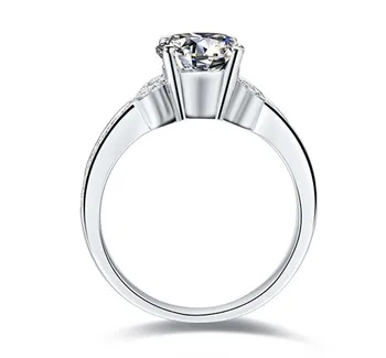 14K Fine Jewelry Prekės Kokybės Kieto Balto Aukso NSCD Diamond Piršto Sužadėtuvių Žiedą Moteris Vestuvių Klasikinis Papuošalai