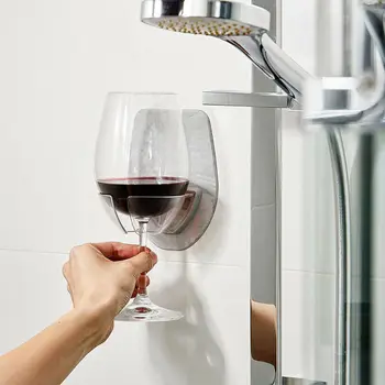 1PC Bath&Shower Nešiojamų Siurbimo Taurės Savininkas Caddy Alaus, Vyno Skardinės, Stiklas skaidrus