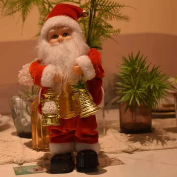 1pc Elektroninių Lėlės Santa Claus Vaikams Žaisti Kalėdų (Baterija)
