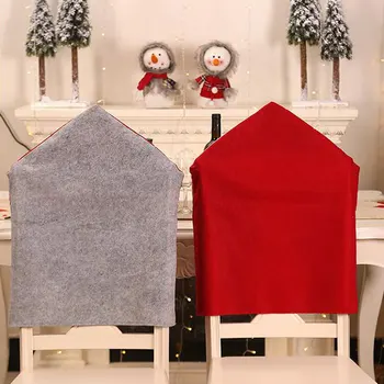 1pc Laimingų Naujųjų Metų Kėdžių dangose Kalėdų Dekoro Vakarienė Kėdė Santa Hat Bžūp neaustinių Vakarienės Stalo Red Hat Kėdės Apima Atgal
