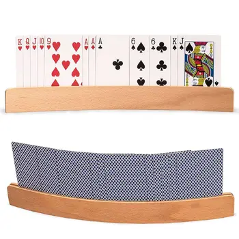 1pc Mediniai Rankas-Nemokamai Žaidimo Kortelės Turėtojas stalo Žaidimas Pokerio Sėdynės Tingus Pokerio Bazės