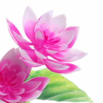 1Pc Vandens Lotus Plastiko Dirbtinius Augalus, Gėlių Žuvų Bakas Akvariumo Dekoravimas Ornamentais, Augalų Rožinė, Violetinė C42