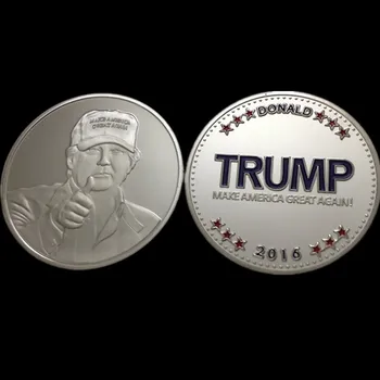 1pcs/daug Naujausias 2016 Kad Amerikoje Didžiosios Vėl Jungtinių valstijų prezidentas aukso ar sidabro padengtą Donald Trump Monetų surinkimo