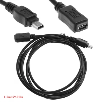 1Pcs Juodos Šviesos Adapterio Kabelį 5Feet/1.5 m, Mini USB B 5pin Vyrų ir Moterų ilgiklis Laido Adapteris