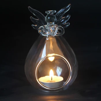 1pcs Skaidraus Stiklo Žvakės Laikiklis Papuošalų Kūrybos Vėjo Žvakidė Namų Papuošimų, Rankų darbo Amatų Žvakės