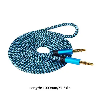 2 Pack 1m Garso, automobilių garso kabelis, 3.5 MM automobilį AUX audio kabelis 1meters vyrų vyrų įrašyti linijos nailono audio kabelis