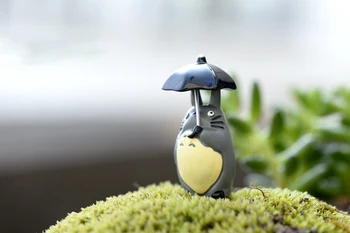 2 vnt. Kairės pusės skėtis Totoro micro-kraštovaizdžio ekologinės butelis akvariumas akvariumas kraštovaizdžio bendrosios dervos švytuoklės